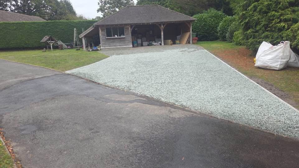Gravel sub-base preparation for driveway